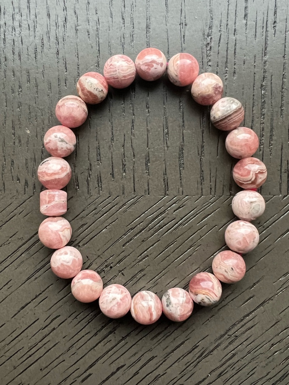 Rhodochrosite bracelet 9mm SIZE 6.75’